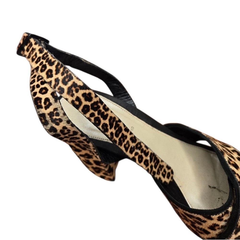 ZARA Leopard Print Cow Hair Platform Heel Sandals EU 40 Y2K Sexy Club Rave Rare - Picture 15 of 16
